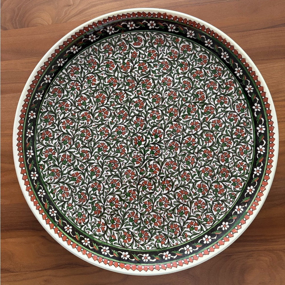 Vintage 1970 Handcrafted Kutahya Turkish Floral Ceramic Plate. Traditional.
